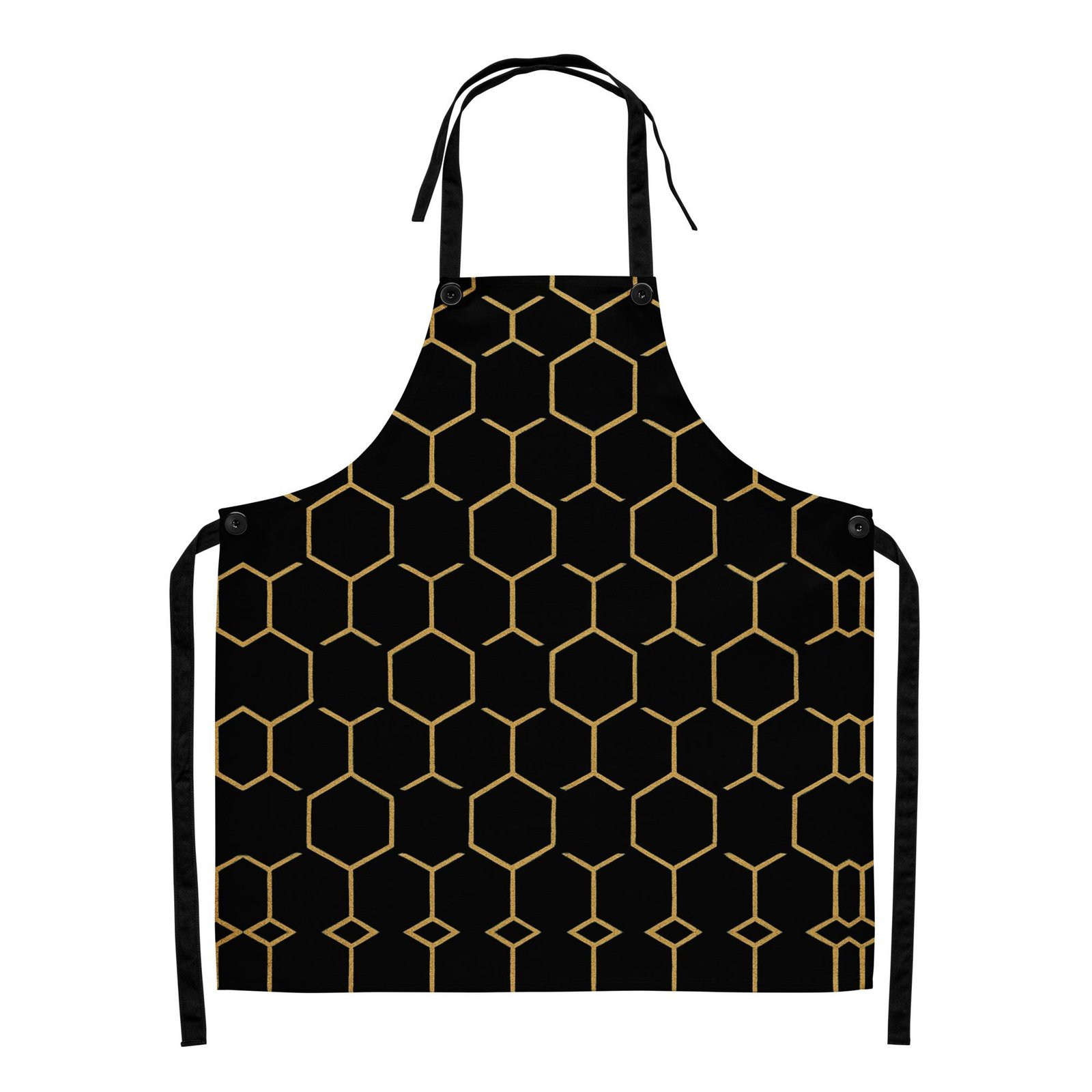 Talishén: Steel Spine Hex Pattern – Apron – Black & Gold