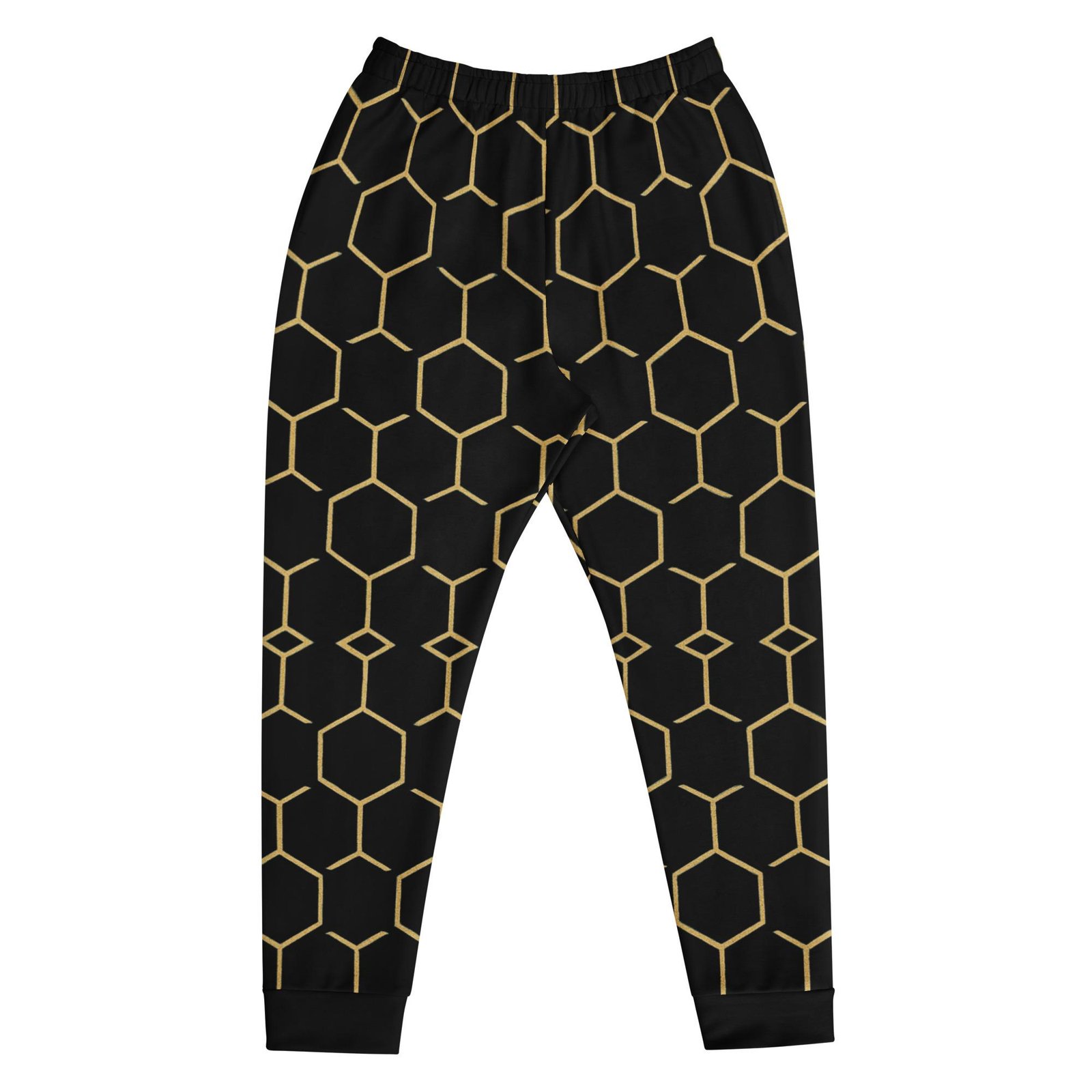 Talishén: Steel Spine Hex Pattern – Men's Joggers – Black & Gold