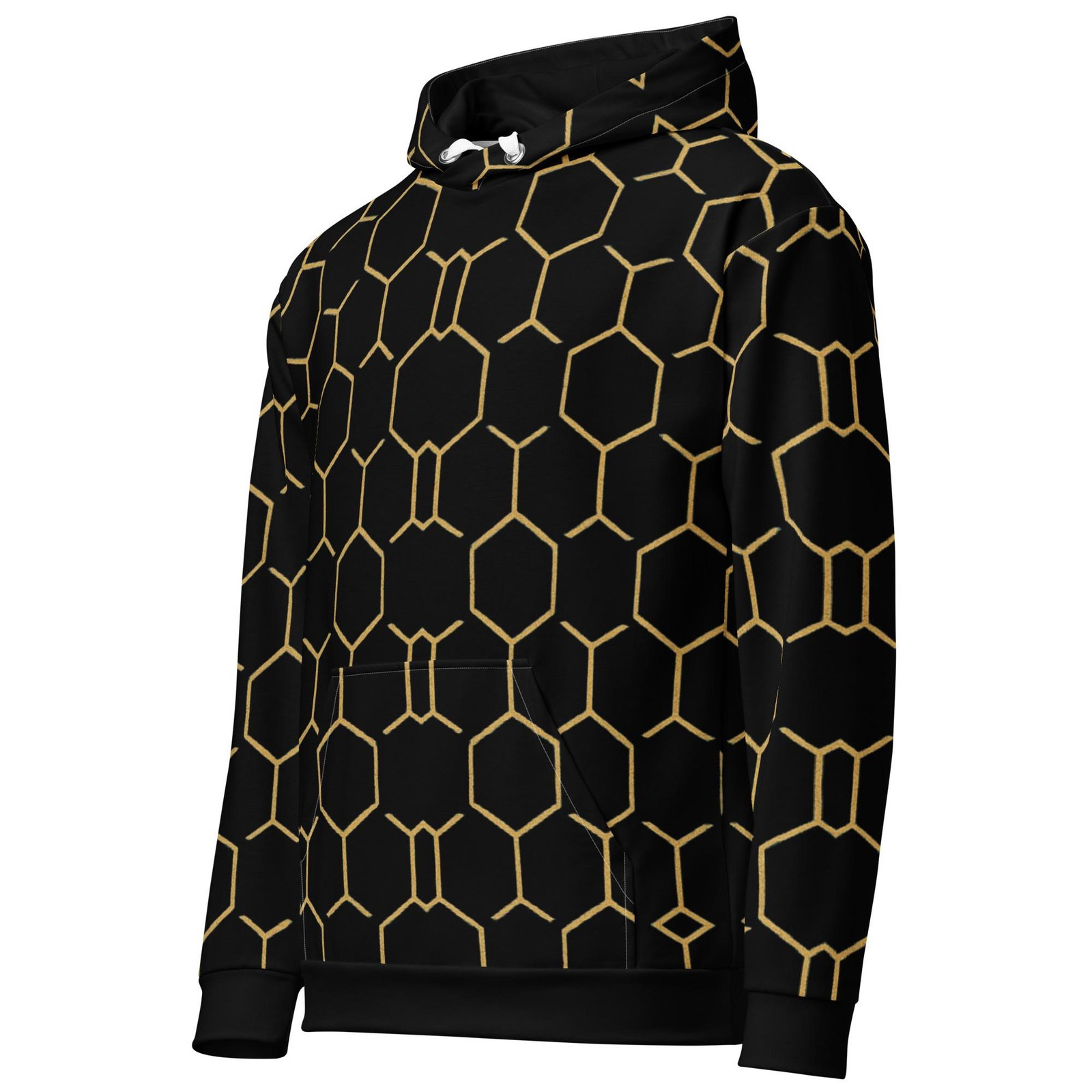 Talishén: Steel Spine Hex Pattern – Unisex Hoodie – Black & Gold - Image 8