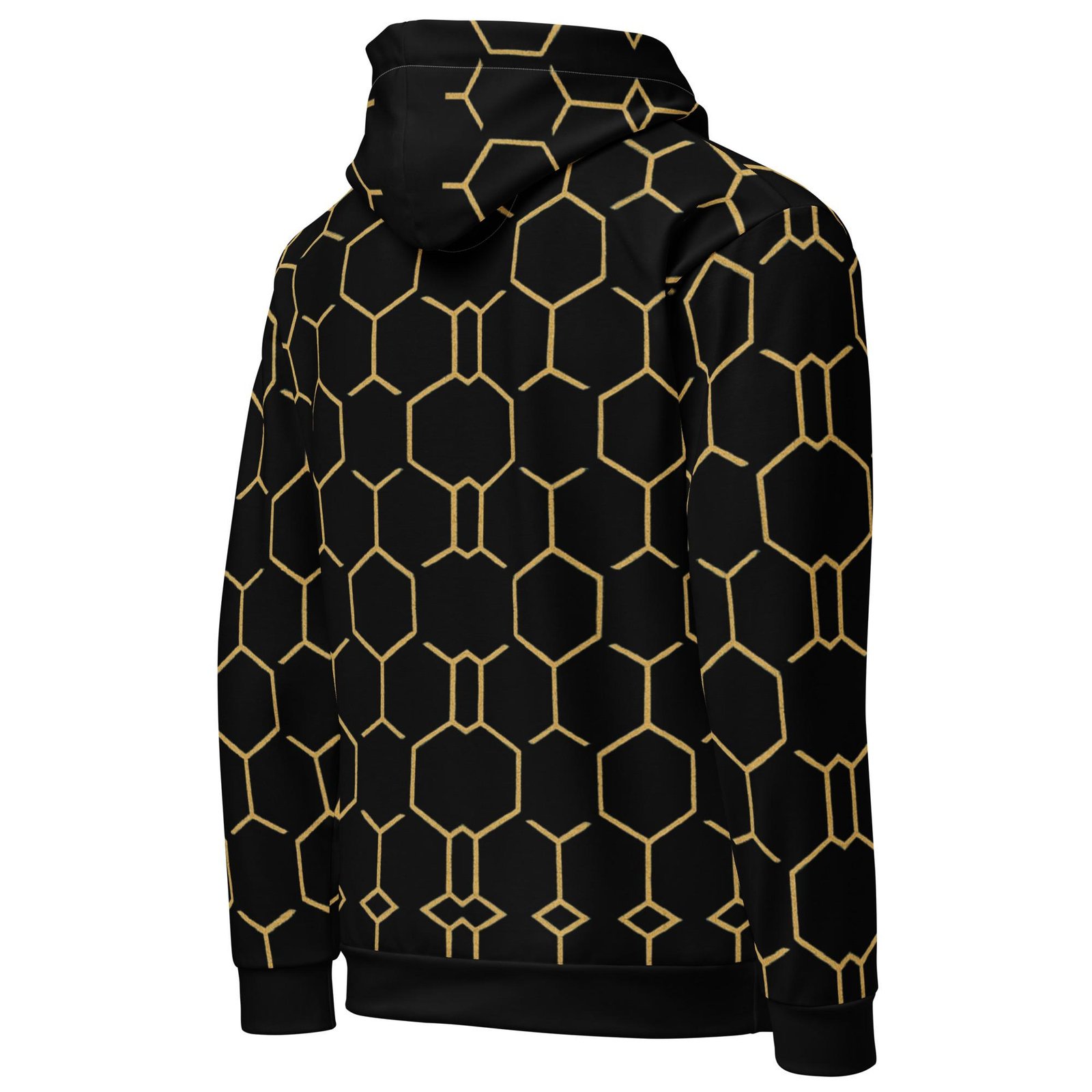 Talishén: Steel Spine Hex Pattern – Unisex Hoodie – Black & Gold - Image 10