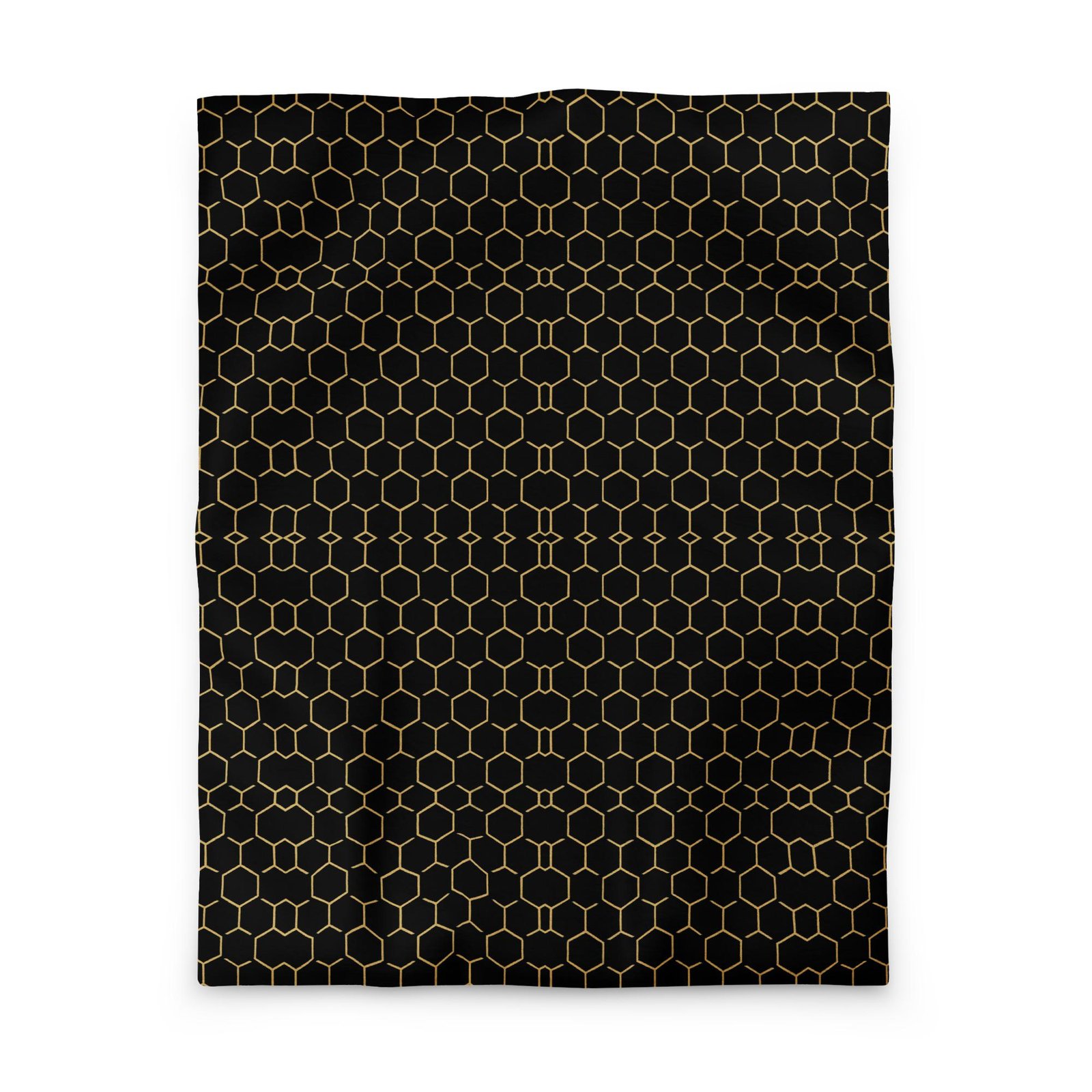 Talishén: Steel Spine Hex Pattern – Duvet cover – Black & Gold - Image 3